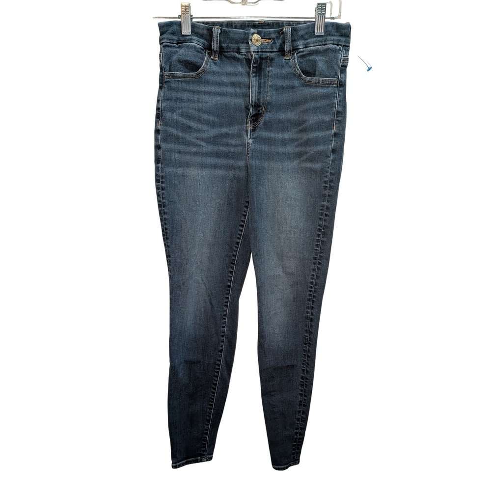 American Eagle Womens High Waisted Skinny Jeans Dark Wash Blue Size 6 Regular